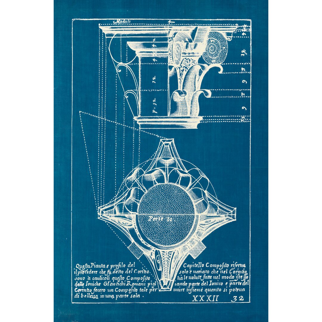 Leinwandbild "Architectural X Blueprint" von Wild Apple Portfolio