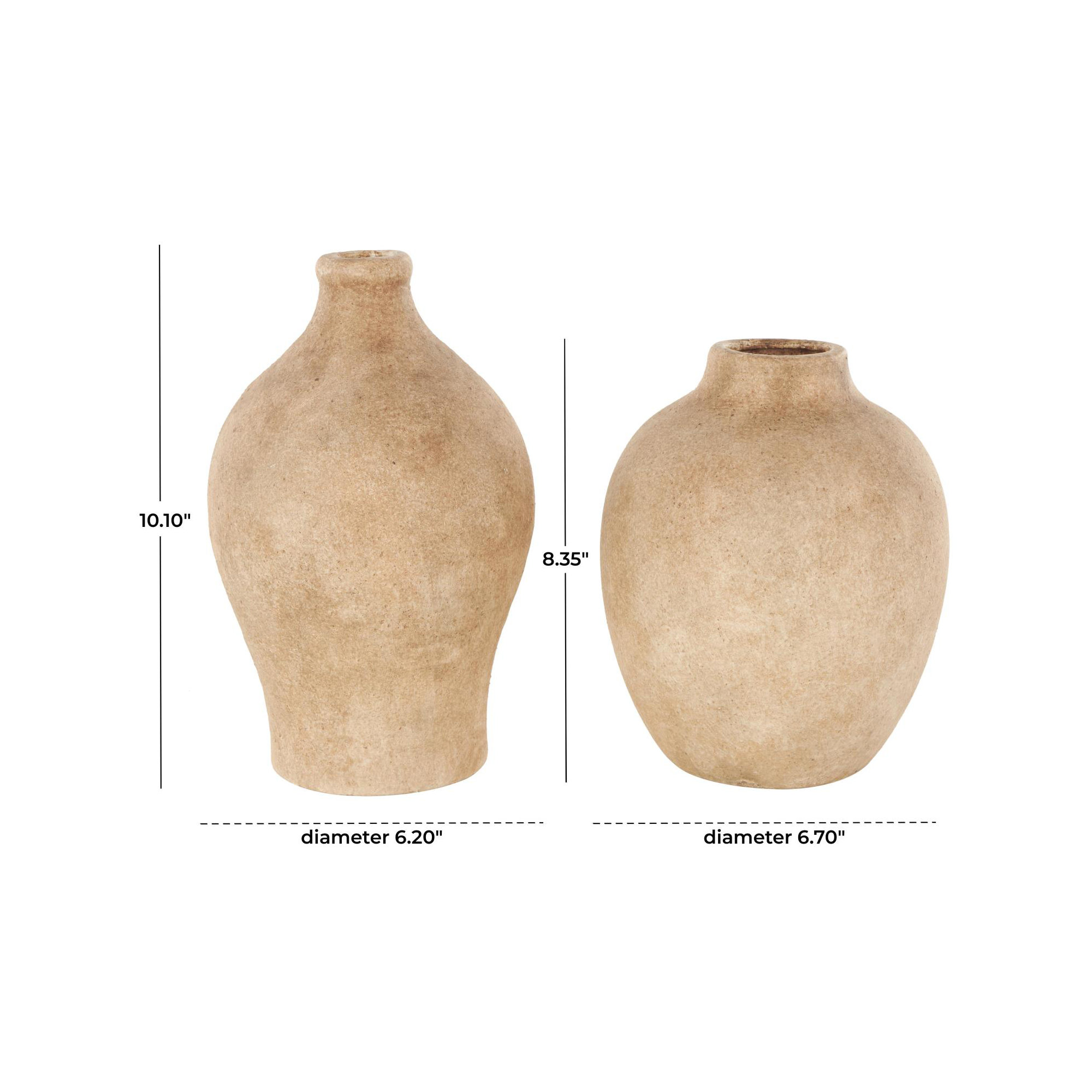 Birch Lane™ Bentley Ceramic Antique Style Textured Vase, Light Brown