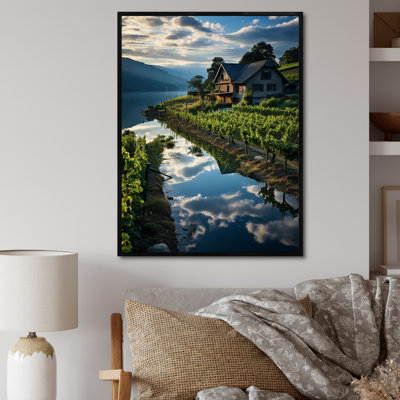 «Scenic Vineyard Sky Reflections On Water», art mural sur toile