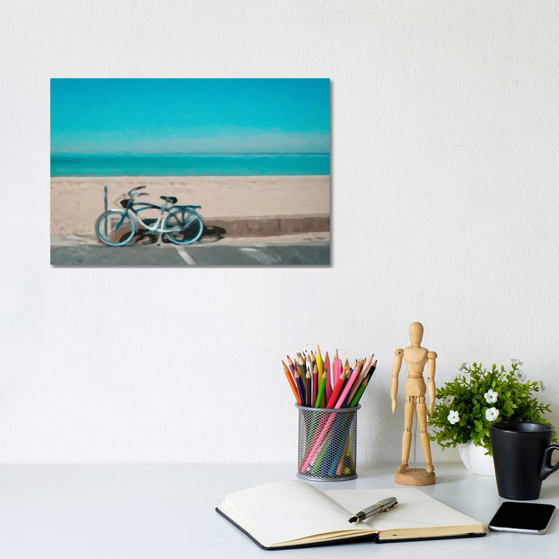 Bike To The Beach - Wrapped Canvas Print, 20.32 cm H x 30.48 cm W