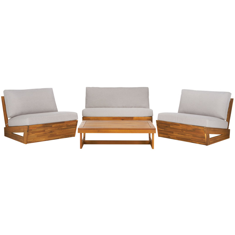 Frisina 4 Piece Conversation Set, Light Gray