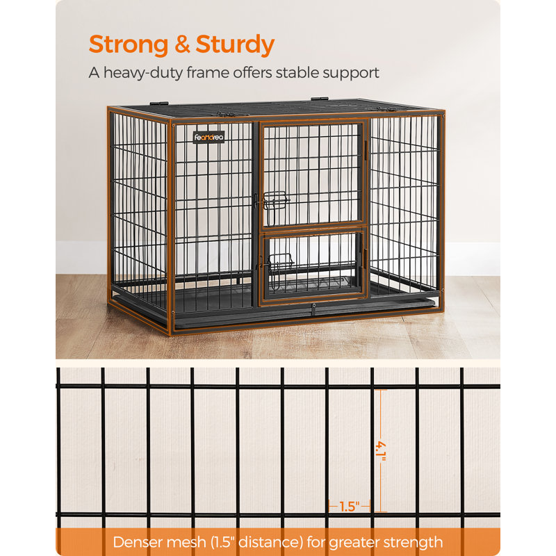 Caisse pour chien robuste avec plateau amovible, H 36,42 po x l 22,64 po x P 25,2 po