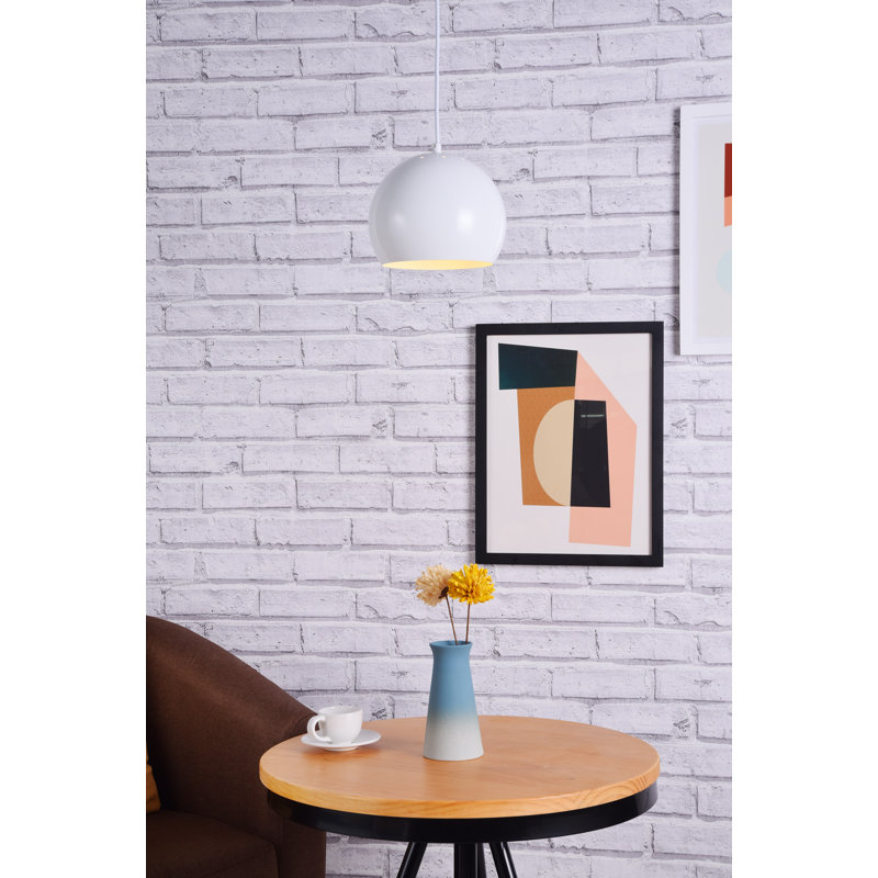 Albertville 1 - Light Single Pendant, 11.1" H x 13" W x 13" D, White