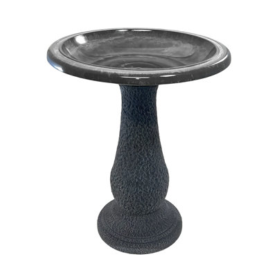 Birds and Beyond 19" D x 24" H Fiber Clay Birdbath Perugia Collection