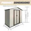 Abri de jardin extérieur 5 pi x 3 pi, toit Apex, rangement pour outils et équipement, blanc-119290794-119290795