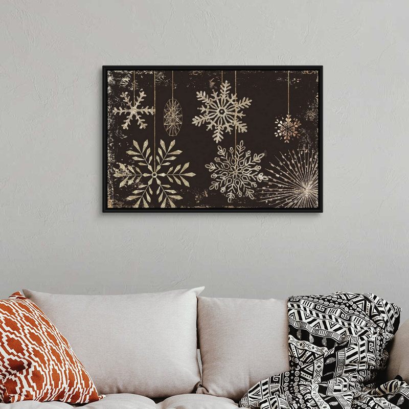 Starry Night Sky - Reproduction d'art sur toile tendue, 26" H x 38" W x 1.75" D, Cadre noir