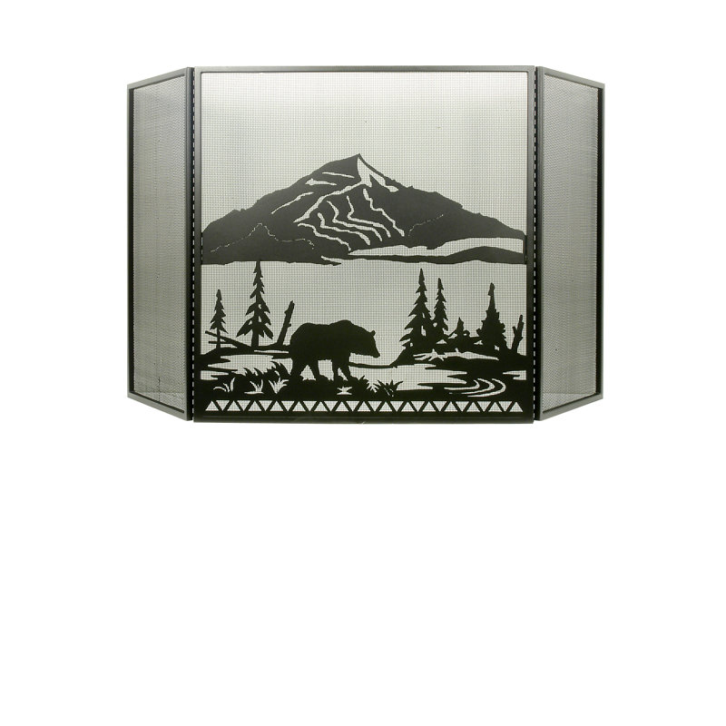 Bear Creek 3 Panel Fireplace Screen, 40" H x 74" W x 1" D
