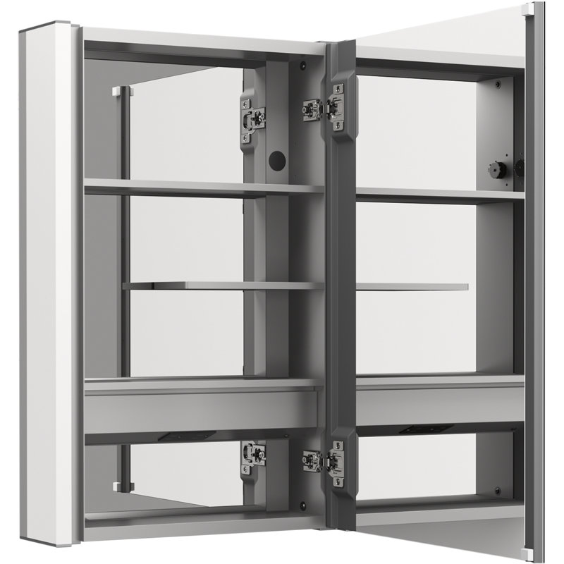 Maxstow Dark Anodized Aluminum LED Lighted Medicine Cabinet