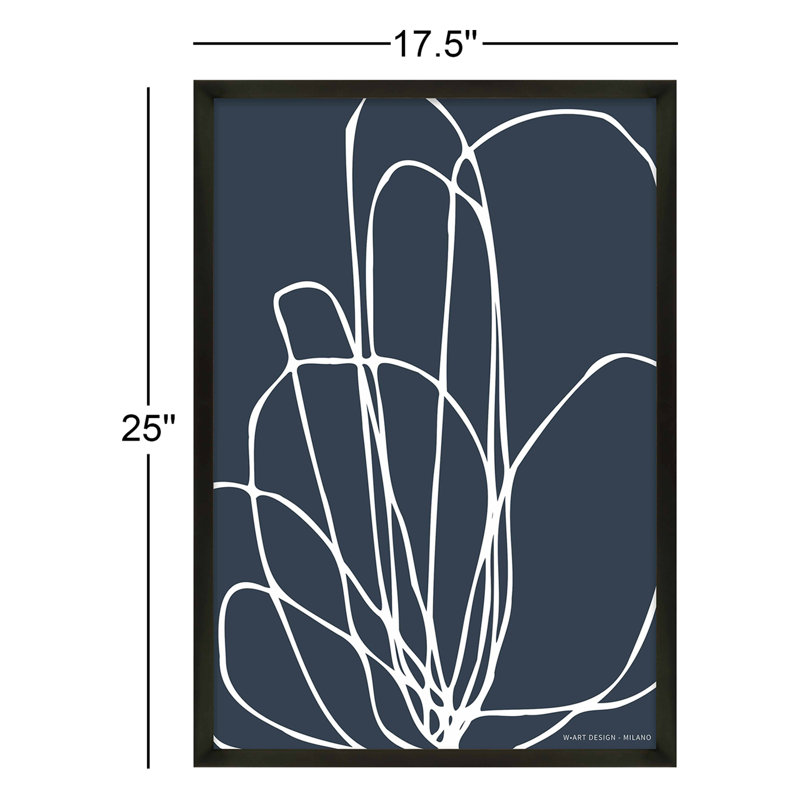 Tracings 4 by Romina Gadler - Framed Wall Art, 25" H x 17.5" W x 1.25" D, Black Framed Paper