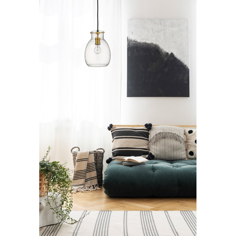 Luminaire à pot simple 1 lumières ArAgon, H 11,5 po x l 8 po x P 8 po, Laiton vieilli