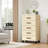 Multifunctional Night Stand Bedside Table Snack Children's Toys Books Clothes Storage Cabinet 5 Layers,Cream Color