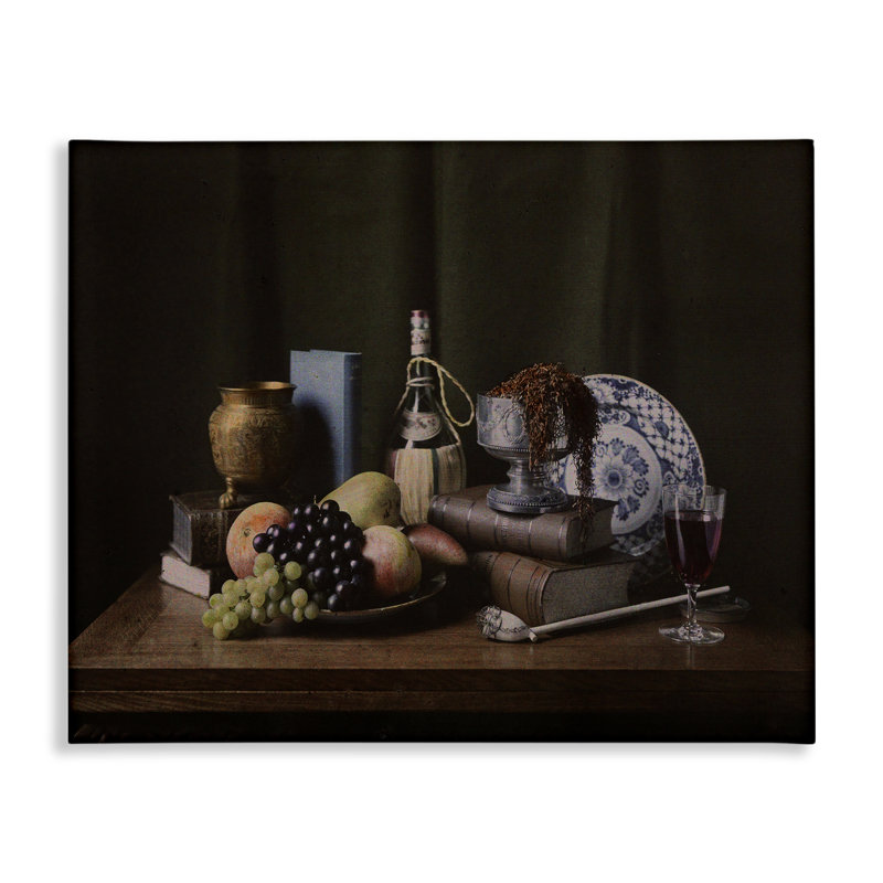  «Dark Vanitas Still Life», art mural sur toile par Inconnu, H 24 po x l 30 po