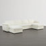 Cleland 156" W Modern 6-Piece Upholstered Modular Sofa With Ottoman