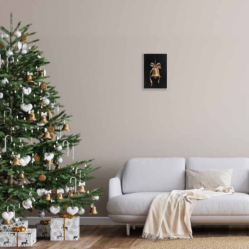 "Vintage Holiday Bell" sur plaque murale noire, design par lettré et doublé, H 15 po x l 10 po
