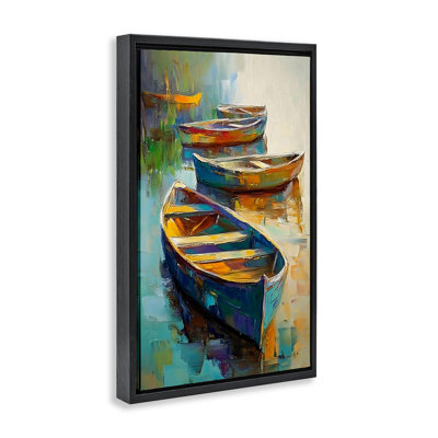 Waiting Boats Expressionism Floating Frame, design by LSR Design Studio