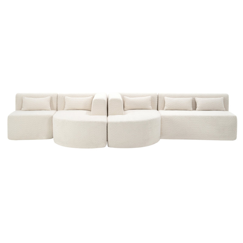 Canapé Boneless 144 ", Tissu beige