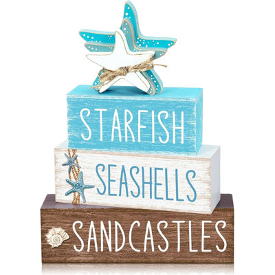 Ensemble de 4 décorations de plage pour la plage, étoiles de mer et coquillages de bord de mer