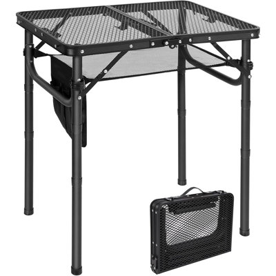 Folding Grill Table, Lightweight Height Adjustable Alum...