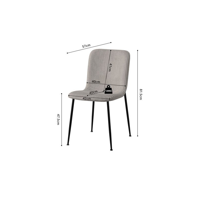 Alice Upholstered Dining Chair, Light Grey
