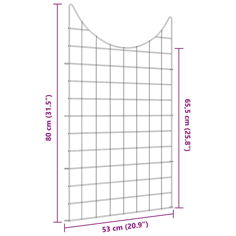 80cm H x 50cm W Steel Border Fencing Included