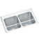 Lustertone 33" L x 22" W Double Basin Drop-In Kitchen Sink with Drain Assembly