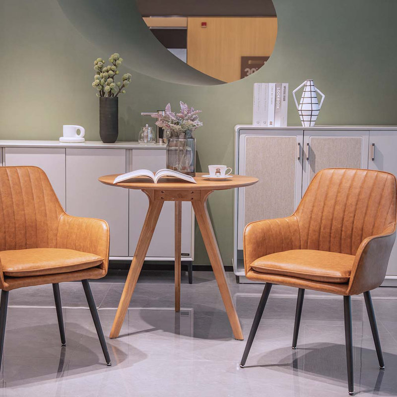 Chaises d'appoint avec pieds en métal, Brun