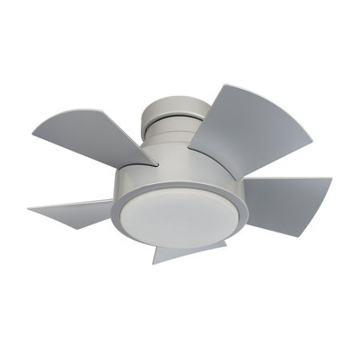 Vox 5 - Blade Indoor/Outdoor Smart Flush Mount Ceiling Fan with Remote Control and LED Light Kit, Works With Alexa and iOS or Android App