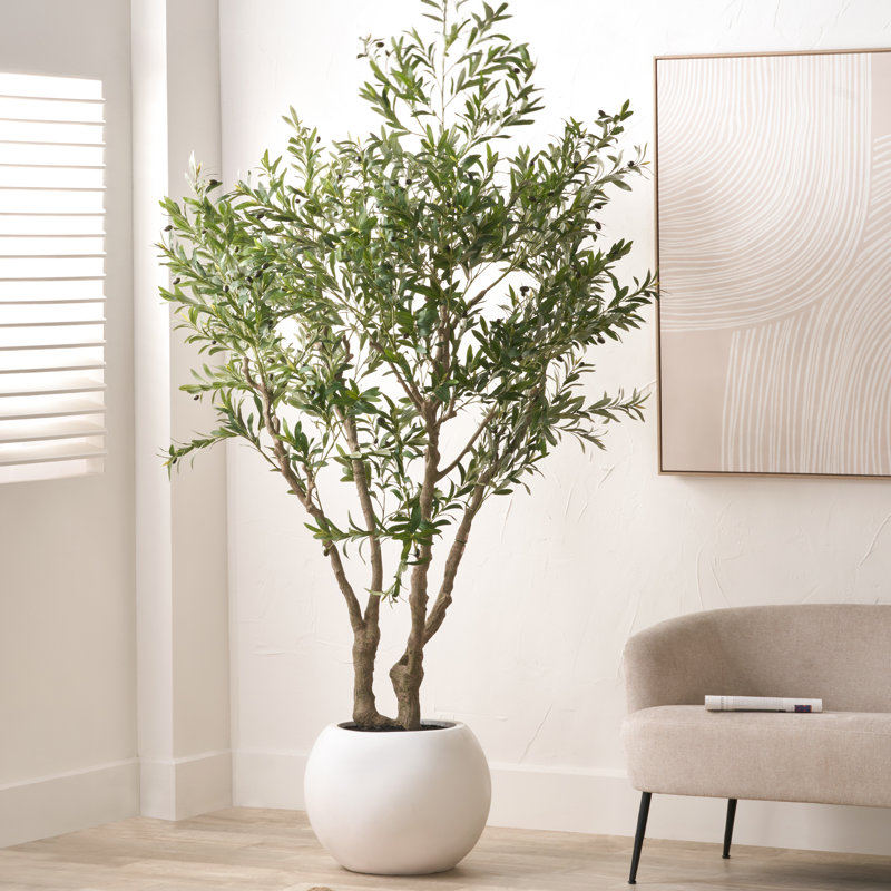 250cm Faux Tree in Cement Pot