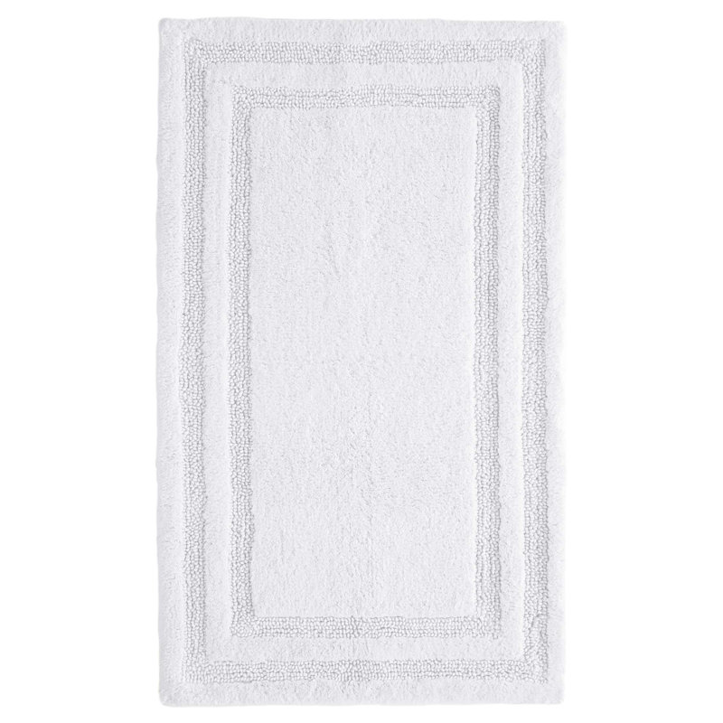 Isla Rectangular Bath Rug, 17" W x 24" L, White