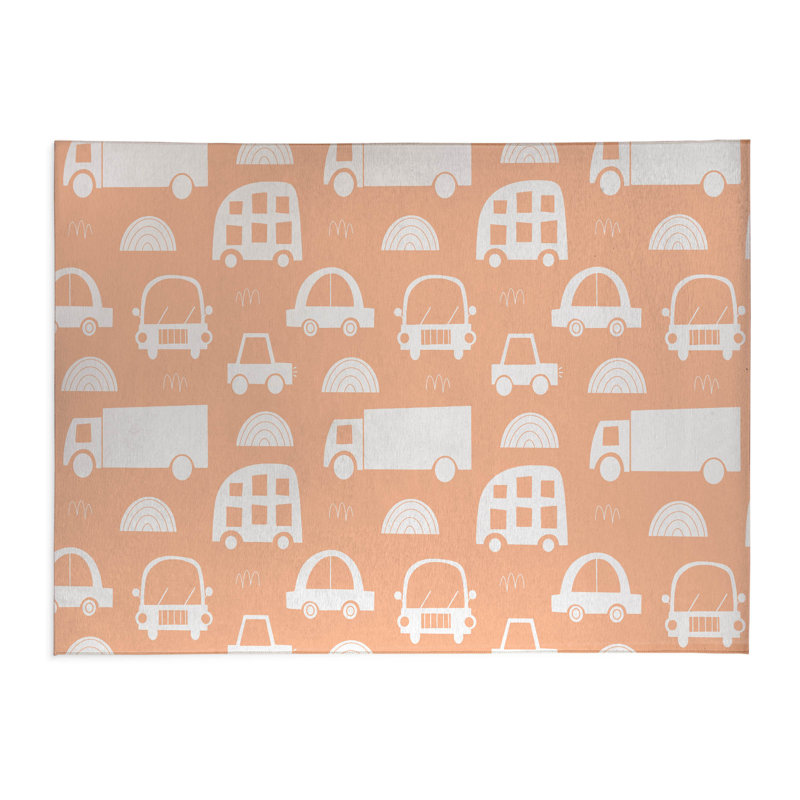 Traffic Kids Play Mat, Rectangle 4' x 6', Peach