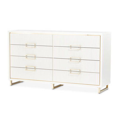 Palm Gate 6-Drawer Dresser - Cloud White