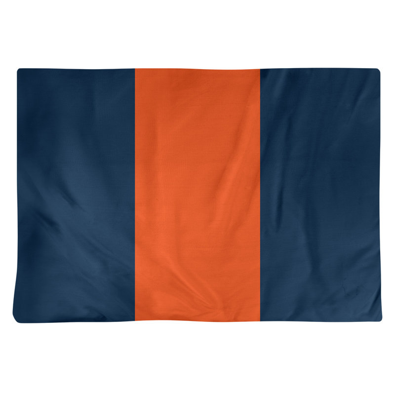 Récapitulatif 18" à rayures de football Denver, Bleu marine / orange cassé
