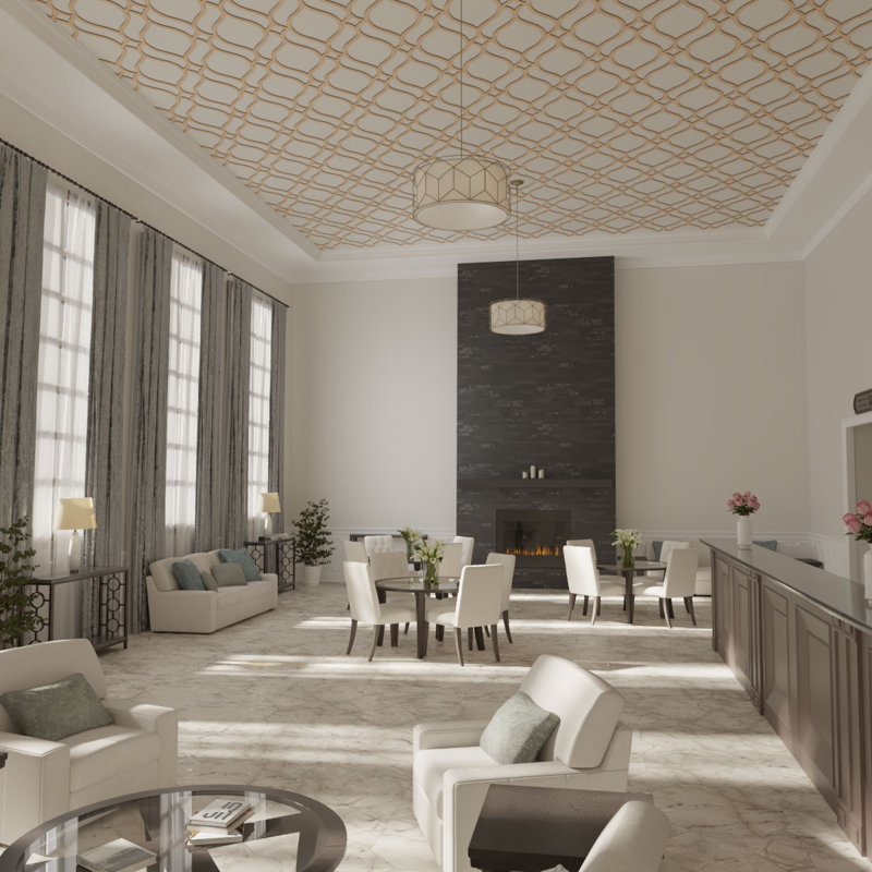 Panneau de plafond décoratif en bois Villarreal, Noyer blanc, H 46,75 po x l 31,16 po x P 0,375 po