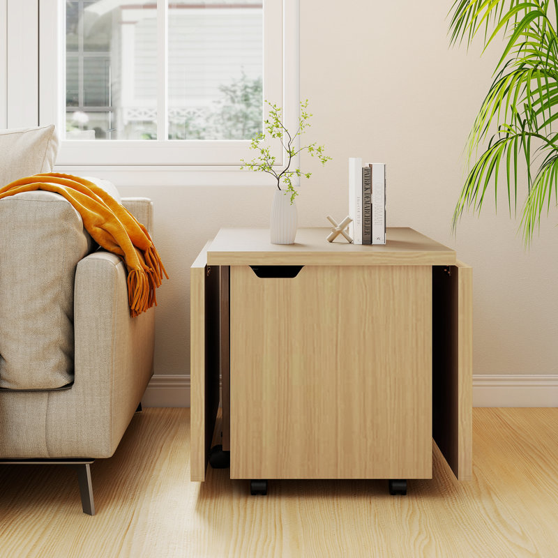 Coffee Table with Storage, Oak Wood