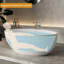 60,9 po X 30,58 po Baignoire de trempage autoportante à surface solide en résine Stone Stone