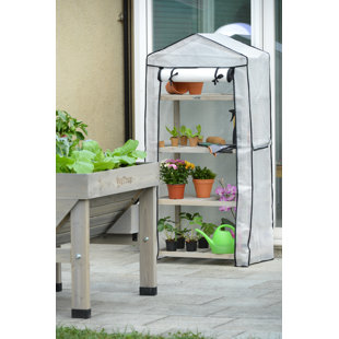 Wooden Greenhouse Nursery & PE Cover