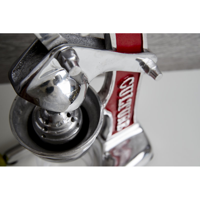 Red Cast Aluminum Manual Citrus Juicer with Strainer