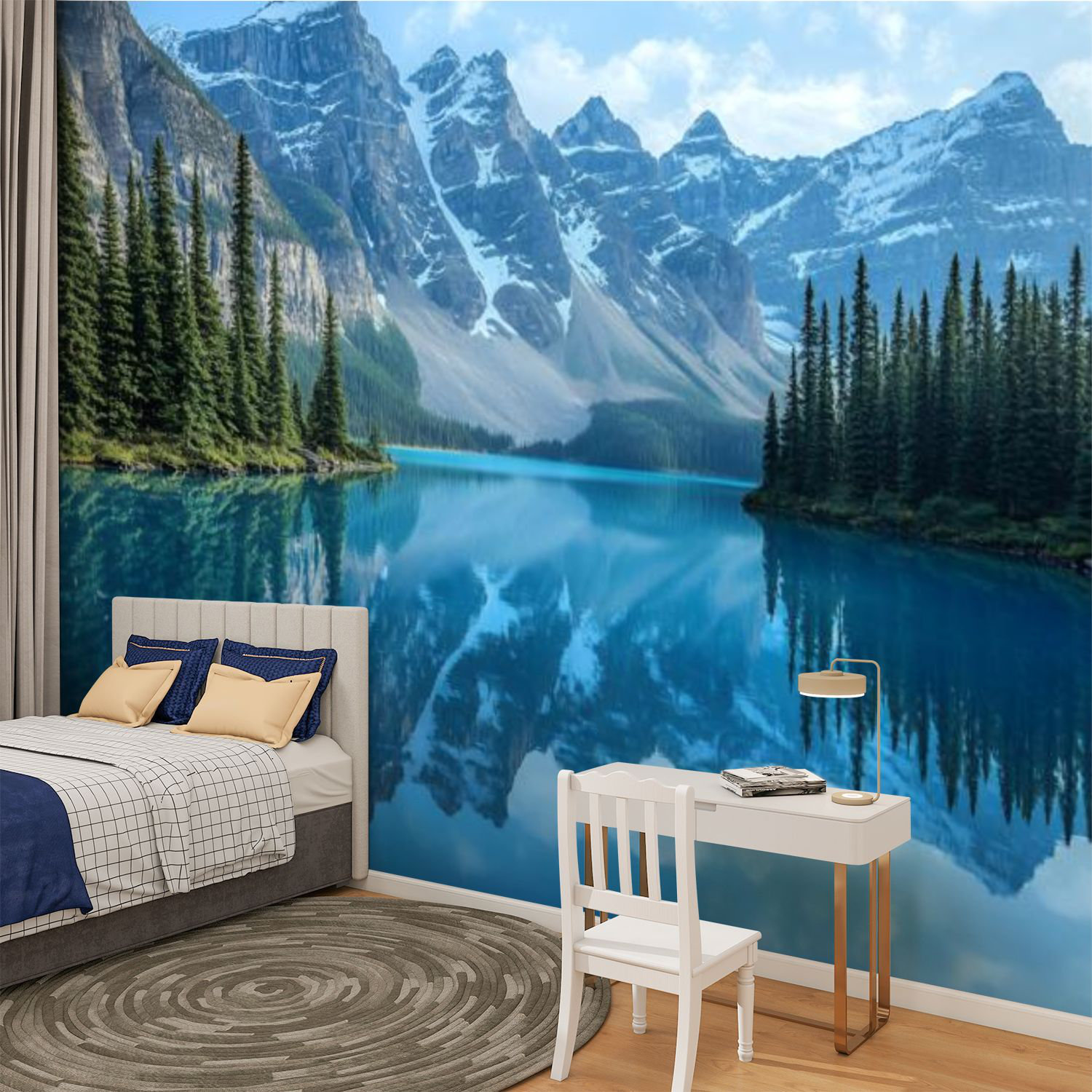 Millwood Pines Peel and Stick Canvas Wallpaper Wall Mural Decorative ...