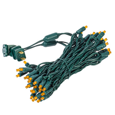  25' Frosted Orange Single Mold Wide Angle LED Christmas light set.