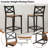 Industrial Style 3 Pieces Counter Height Dining Table Set With Storage Shelves, 41.3’’L Rectangular Dining Table With 2 Dining Chairs For Compact Kitchen Or Dining Room-666854241-666854243