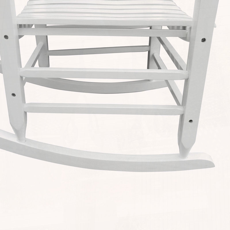 Chaise berçante en bois massif, Blanc