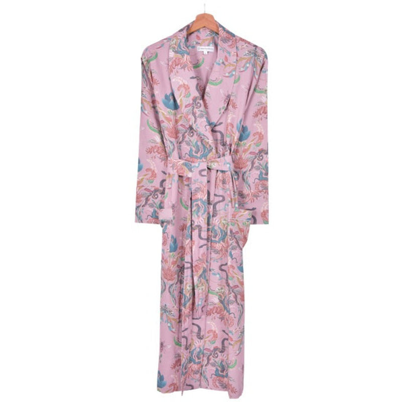 100% Cotton Mid-Calf Bathrobe with Pockets, S