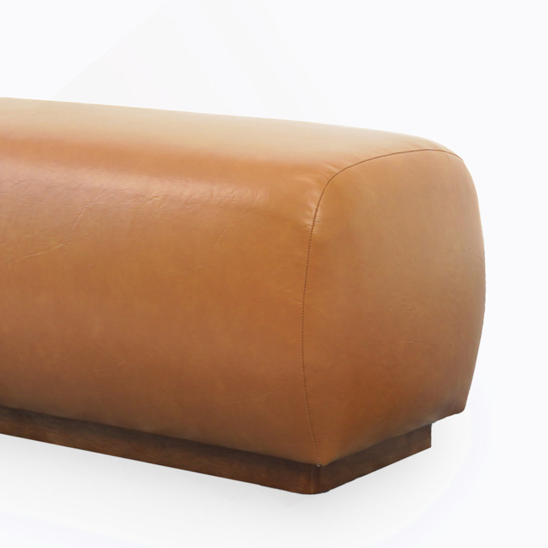 Vegan Tan Leather Bench