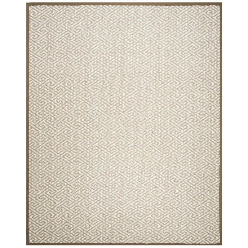 Jaquavion Sisal With Latex Geometric Rug, Rectangle 10' x 14'
