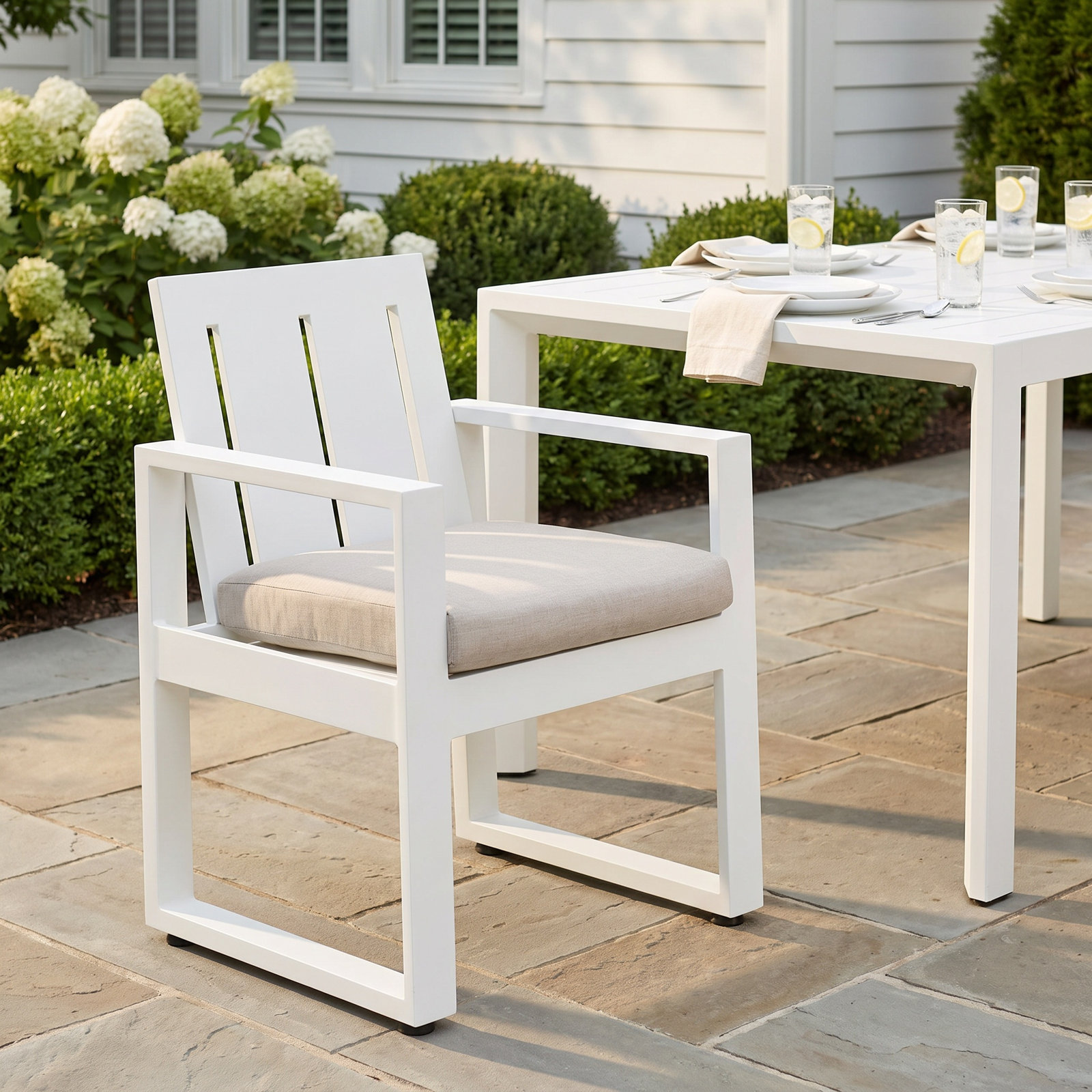 Camela Sunbrella® Patio Armchair, Cast Silver Sunbrella®
