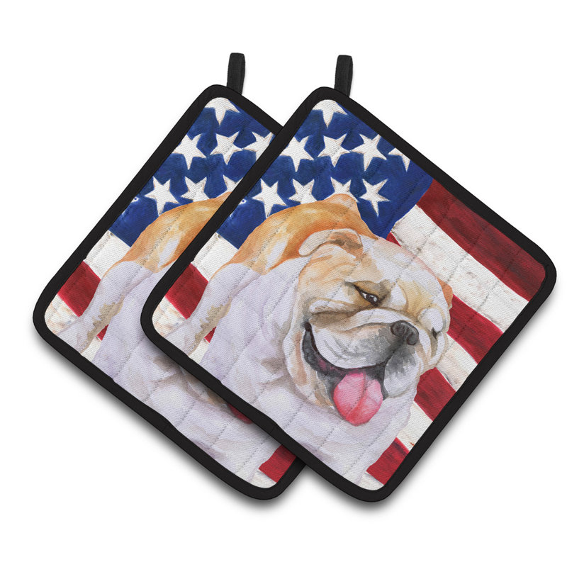 Cuisinier poignée patriotique en bouledogue caroline des trésors
