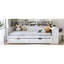 Lit de jour en bois avec compartiments à tablettes spacieuses et bureau d'étude, rangement pratique blanc antique-1384286523-1396268652