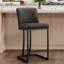 Tabouret de comptoir rembourré en similicuir 24 po Seese-856194318-856194306-856194304