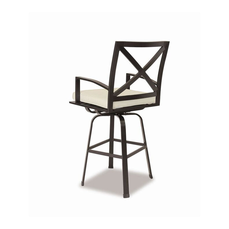 La Jolla Outdoor Swivel Bar Stool, Canvas Flax Sunbrella®, Counter Stool (30" Seat Height)