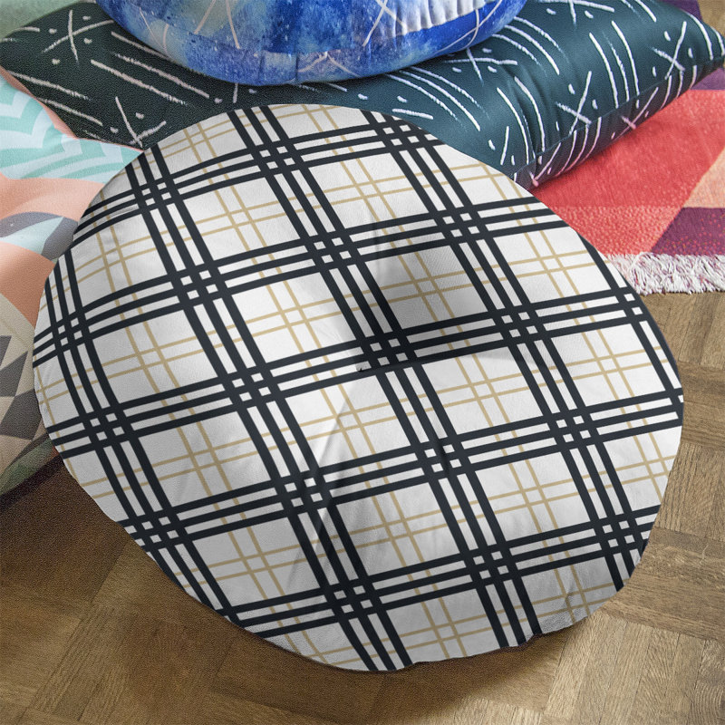 Housse et insert pour coussin de luxe New York Fly Football, 26 po x 26 po, Blanc / vieil or / noir